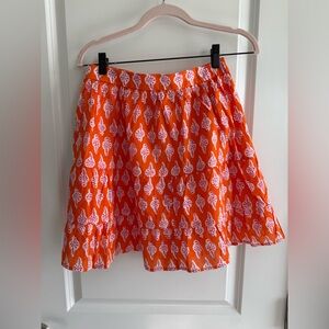 J. Crew Factory Orange tiered short flare skirt